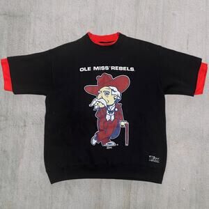 Black Ole Miss Salem sportswear colonel Reb sweat T